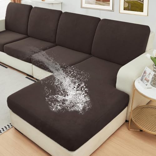NAISI Waterproof Couch Cushion Covers Thick Velvet Fabric Washable Sofa by NAISI