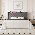 Allewie King Bed Frame, Storage Headboard & Charging Station by Allewie