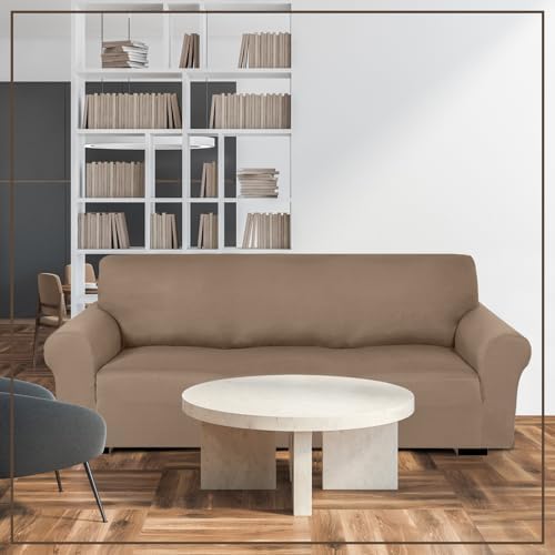 Peryiter 3 Pcs Couch and Loveseat Sofa Covers, Milk Silk - Image 7