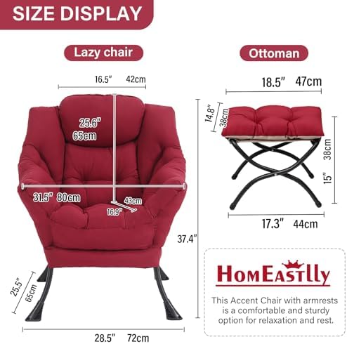 Lazy Chair with Ottoman, Soft Comfy Chair - Image 3