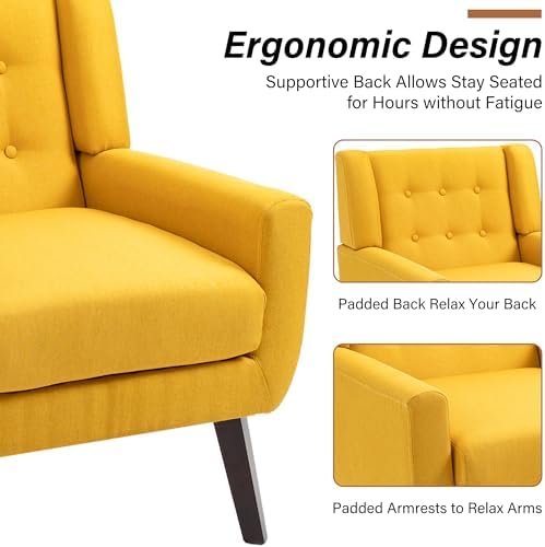Accent Chair, Upholstered Armchair in Linen - Image 5