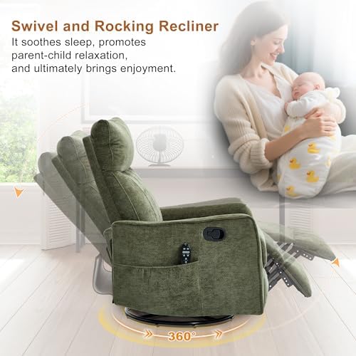 Manual Swivel Rocker Recliner Chair - Image 4