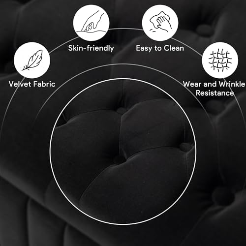 Velvet Oval Upholstered End of Bed Bench - Image 6