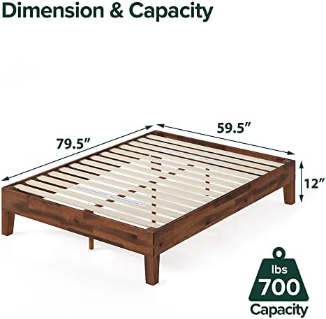 Zinus Marissa Deluxe Wood Platform Bed Frame, No Box Spring Needed, Wood Slat - Image 2