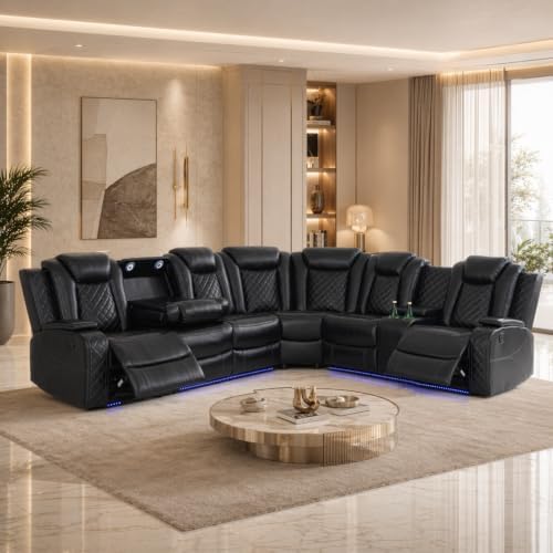 Power Recliner Sofa Sectional by Asevlge