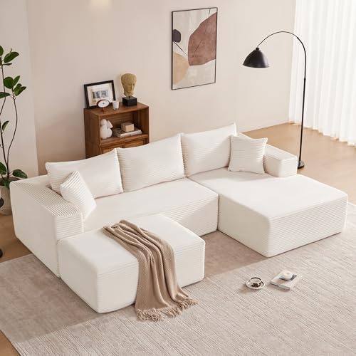 Mangodan 110” Cloud Sectional Couch, Boneless Sofa - Image 2