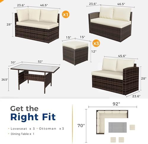 Wisteria Lane 7 Piece Patio Furniture Set, Patio Sectional - Image 6