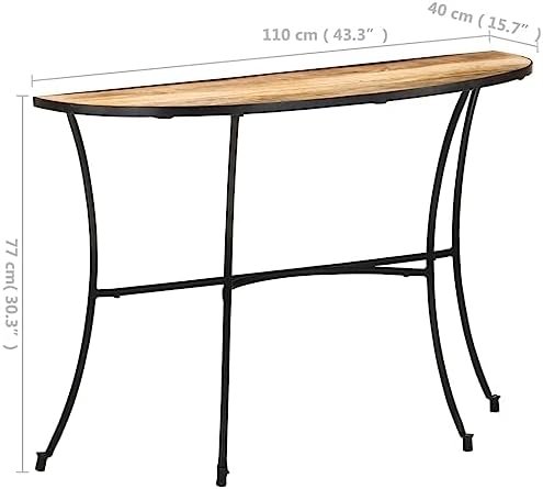 Side Table 43.3"x15.7"x30.3" Solid Mango Wood End Table End Tables Living Room - Image 2