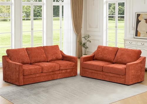 2 Pieces Chenille Sofa Set w/Soft Back Cushion - Image 3