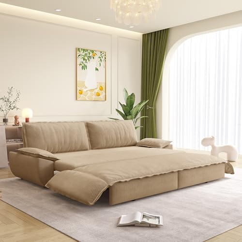 73.2" Futon Sofa Bed Queen Size, 3-in-1 Convertible Sleeper Sofa - Image 2