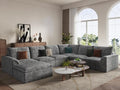 EASE MOOSE 147" 7 Seater Sectional Couches, Boneless Sofa by EASEMOOSE
