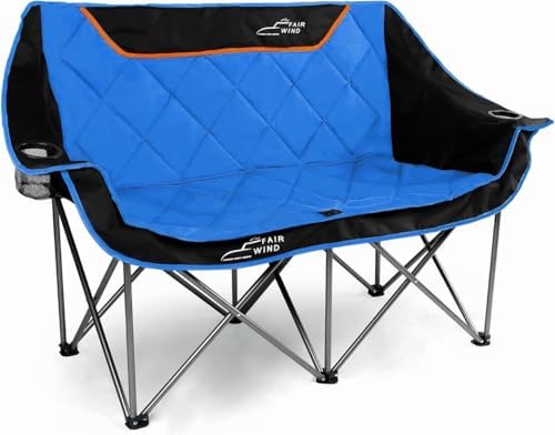 FAIR WIND Oversized Fully Padded Camping Chair Folding Loveseat Camping Couch by FAIRWINDOutdoorEquipment