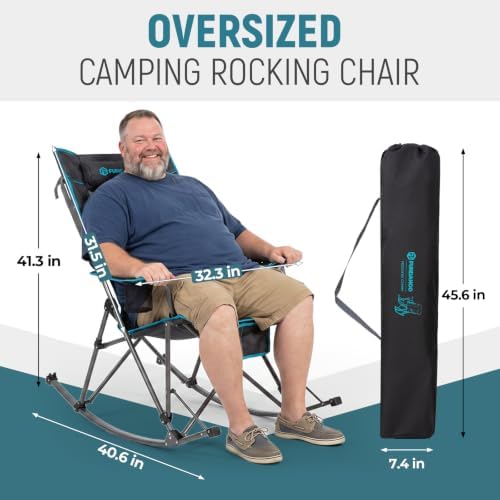 FUNDANGO Oversized Rocking Camping Chair 440Lbs Padded Folding Camp Chairs - Image 2