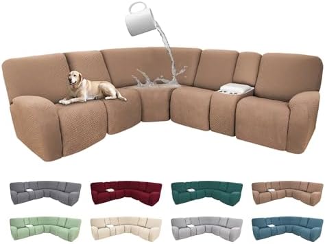 100% Waterproof Sectional Recliner Couch Covers by ROFASVCO