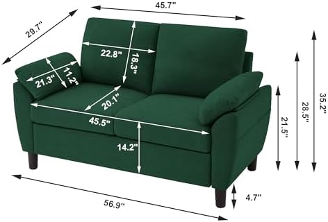 Loveseat Sofa, Comfy Small Loveseat, Small Couch - Image 2