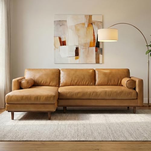 SIMPLIHOME Morrison 102" Wide Full-Grain Leather Left-Facing Sectional Sofa - Image 2