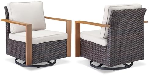 Brown Outdoor Wicker Patio Furniture Set of 5 - Image 6