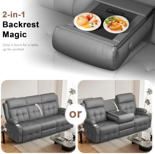 Reclining Loveseat Sofa, RV Loveseats Recliner Sofas Wall Hugger, Double - Image 3