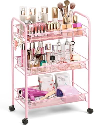 TOOLF 3 Tier Rolling Cart, Metal Utility Storage Cart by TOOLF