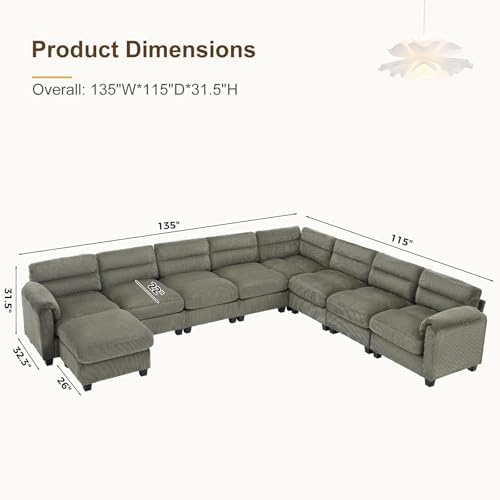 HAOMARKETS 135” Modular Sectional L Shaped Corner Sofa Couch - Image 2