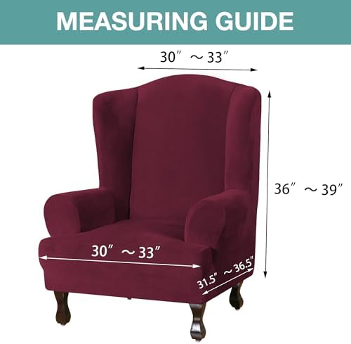 Turquoize Wing Chair Slipcover Velvet Armchair Chair Slipcovers Ultra Soft - Image 5