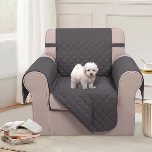 U-NICE HOME Reversible Recliner Chair Covers, Dark Grey - Image 2