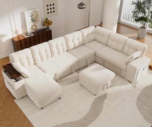Vipbear 130" Modular Sectional Sleeper Sofa - Image 2