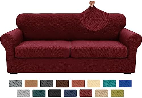 XINEAGE 3-Piece Stretch Sofa Cover, Washable Couch Covers by XINEAGE