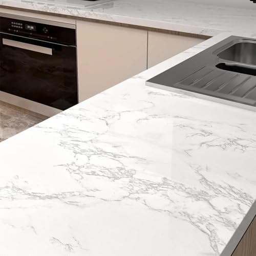 Marble Contact Paper White Peel and Stick Wallpaper - Image 2
