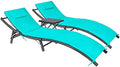 Devoko Patio Chaise Lounge Sets Outdoor Rattan Folding Chaise Lounge by DEVOKO