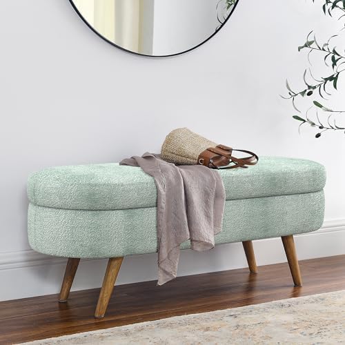 43.5" Ottoman with Storage, Storage Ottoman Bench with Safety Hinge, Bed End - Image 3