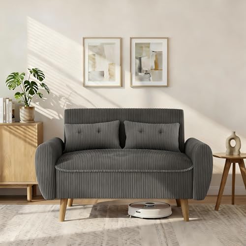 Shintenchi 48'' Loveseat Sofa, Mid-Century Modern Upholstered Couch Deep Seat by Shintenchi%7CFurnitureMadeforRealLife