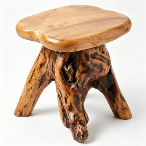 Brefhome 14.5" Tall Cedar Tree Stump Stool, Natural Wood Stump Side Table by Unknown