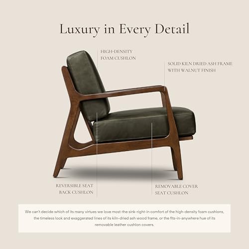 Poly & Bark Verity Leather Accent Chair – Armchair - Image 4