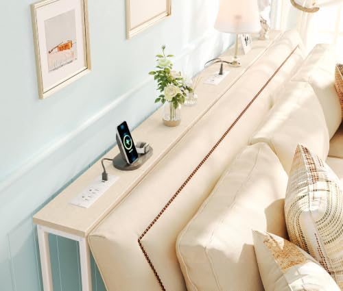SUPERJARE 39.4 inch Narrow Behind Couch Table - Image 6