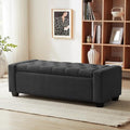 Huatean Home 48" Ottoman with Storage, Dark Gray Storage Ottoman Bench by huateanhome