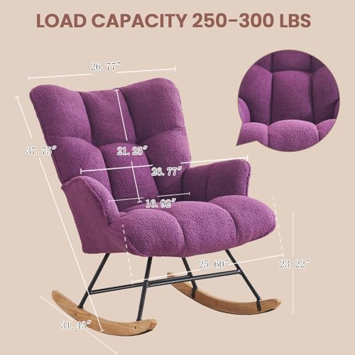 SAETSFEG Nursery Rocking Chair Teddy, Upholstered Glider Rocker - Image 2