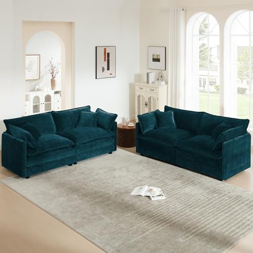 2 Piece Loveseat Sofa Set, Deep Seat Love Seat Couch Set by VEPXXP
