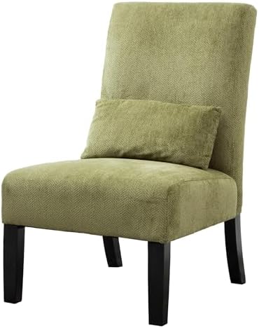 Roundhill Furniture Pisano Spring Green Fabric Armless Contemporary Accent Chair by RoundhillFurniture