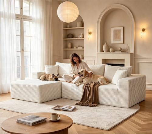 Mangodan 110” Boneless Couch, Cloud Sectional Sofa - Image 2