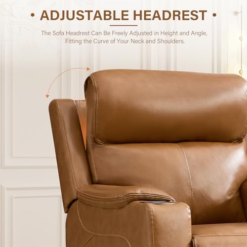 CANMOV Genuine Leather Power Recliner Sofa Set - Image 4