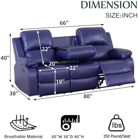 Leather Recliner Sofa，Reclining Sofa - Image 2