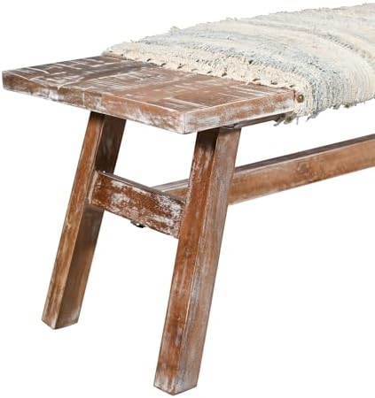 LR Home Brown/Multicolor Handmade Upholstered Bench - Image 5