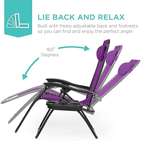 Best Choice Products Zero Gravity Chair Recliner, Amethyst Purple - Image 4