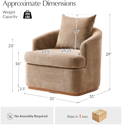 HULALA HOME Modern Swivel Accent Chair - Image 2