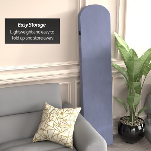 Red Lantern 6 ft. Classic Arch Velvet Room Divider Lilac 3 Panel - Image 3