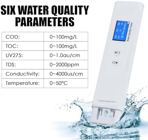 Water Quality Tester for Drinking Water, Portable 6-in-1 TDS Meter TOC - Image 2