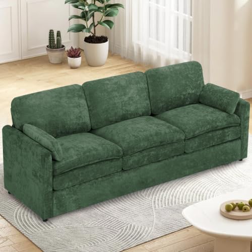 89” Chenille 3-Seater Sofa w/Two Arm Pillows by ACMEASE