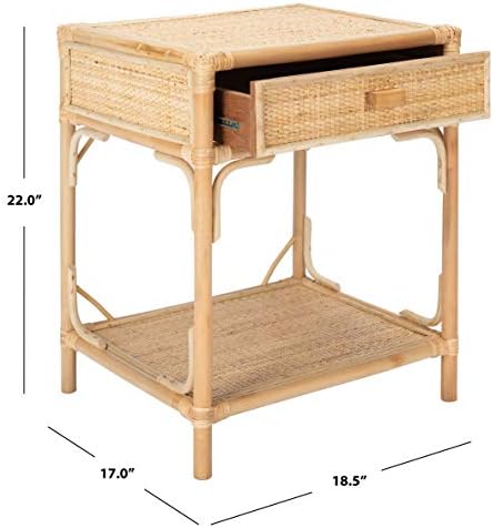 SAFAVIEH Roya 1-Drawer Rattan Night Stand - Image 2