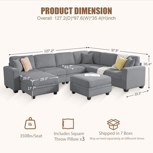 127" Modular Sectional Couch - Image 2